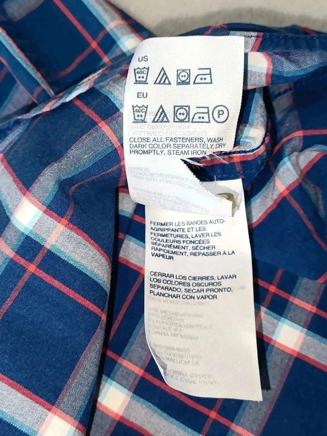 Shirt Tommy Hilfiger classic fit Marine blauw wit rood Vierkanten Maat S – photo 11